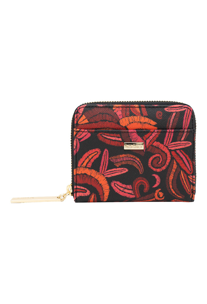 Cartera Chica Saffiano Quetzalcóatl Negro/Rojo