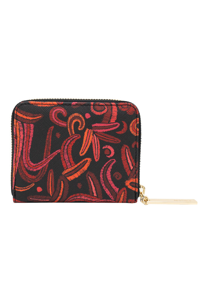 Cartera Chica Saffiano Quetzalcóatl Negro/Rojo