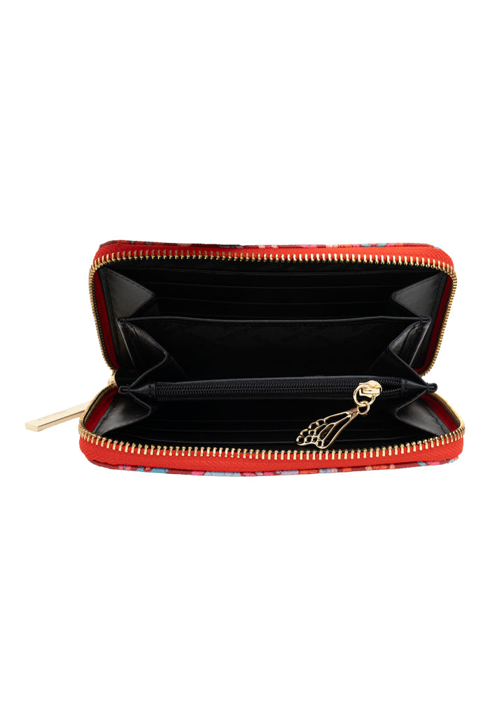 Cartera Mediana Saffiano Quetzalcóatl Rojo