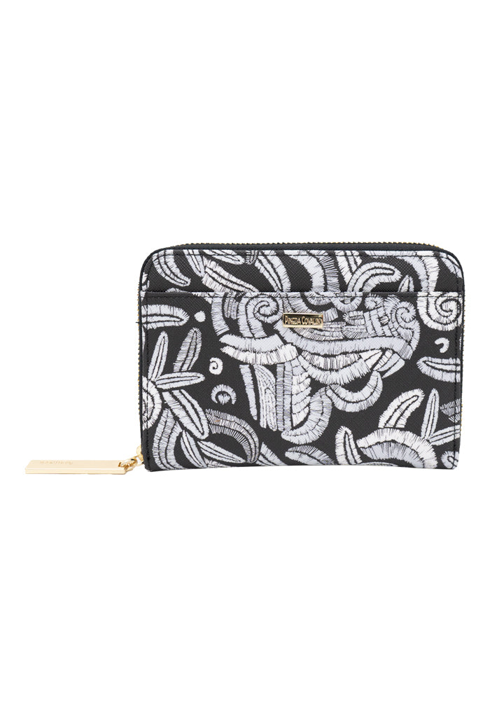 Cartera Mediana Saffiano Quetzalcóatl Blanco/Negro