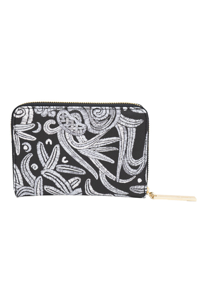 Cartera Mediana Saffiano Quetzalcóatl Blanco/Negro