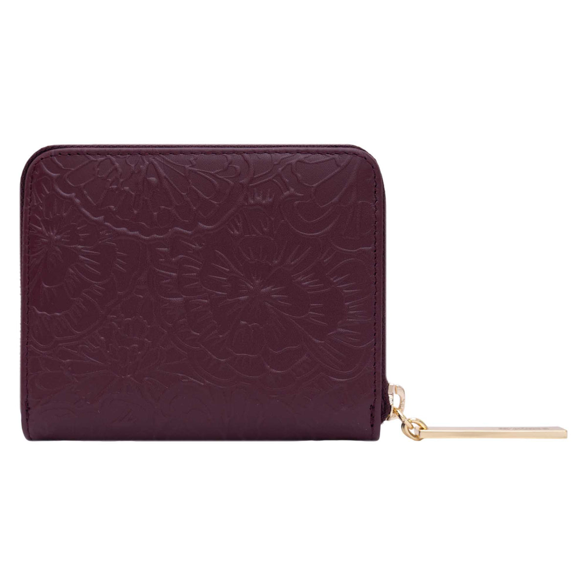 Cartera Chica Piel Grabado Cempasúchil