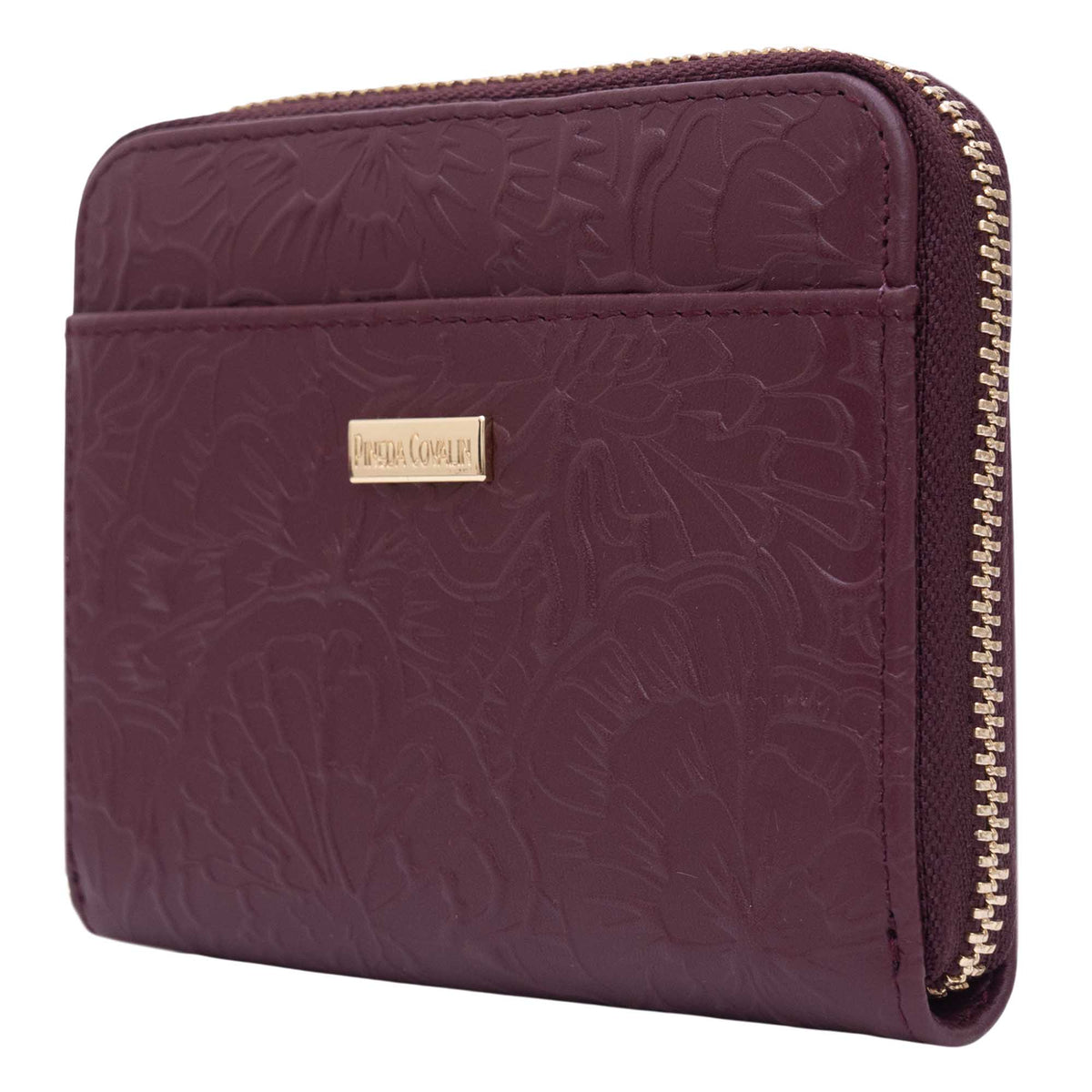 Cartera Chica Piel Grabado Cempasúchil