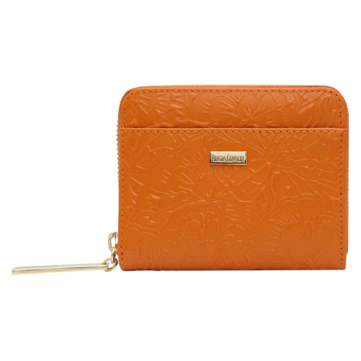 Cartera Chica Piel Grabado Cempasúchil