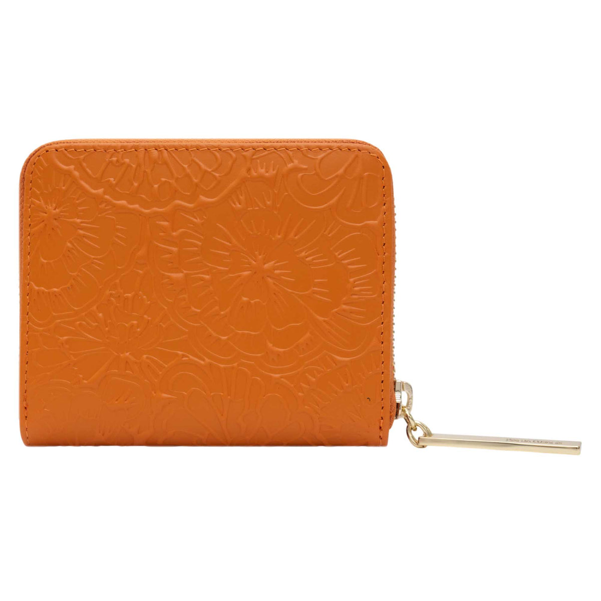Cartera Chica Piel Grabado Cempasúchil