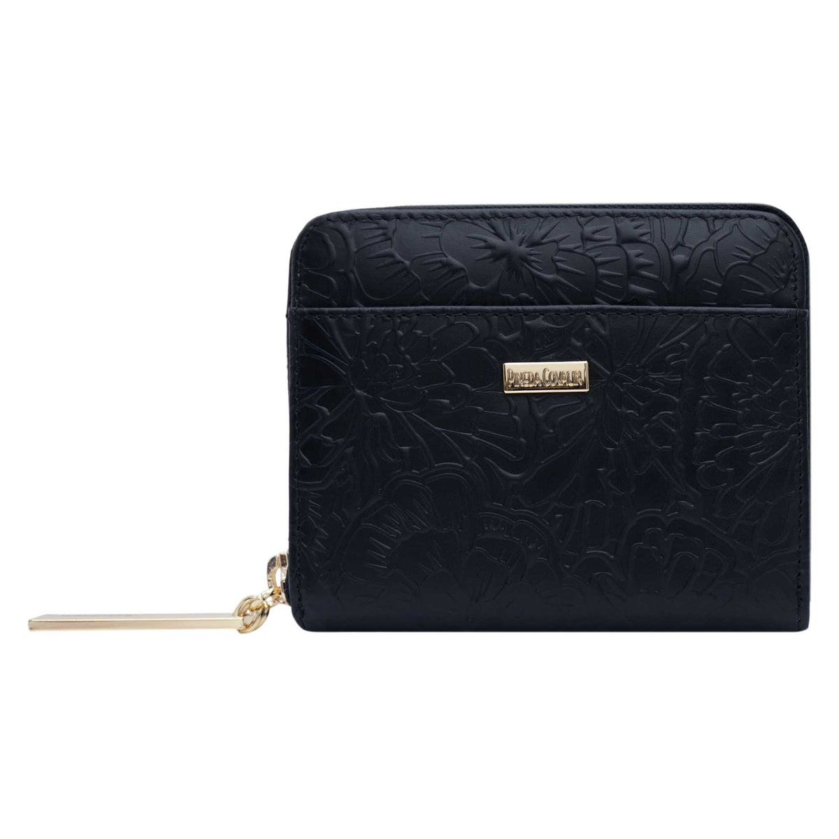 Cartera Chica Piel Grabado Cempasúchil