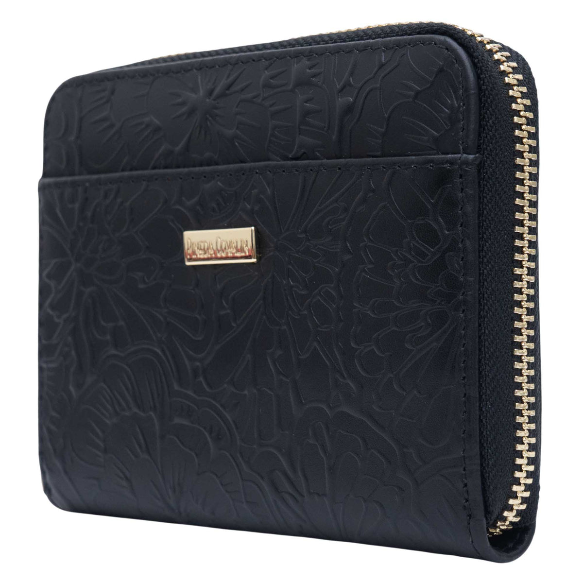 Cartera Chica Piel Grabado Cempasúchil