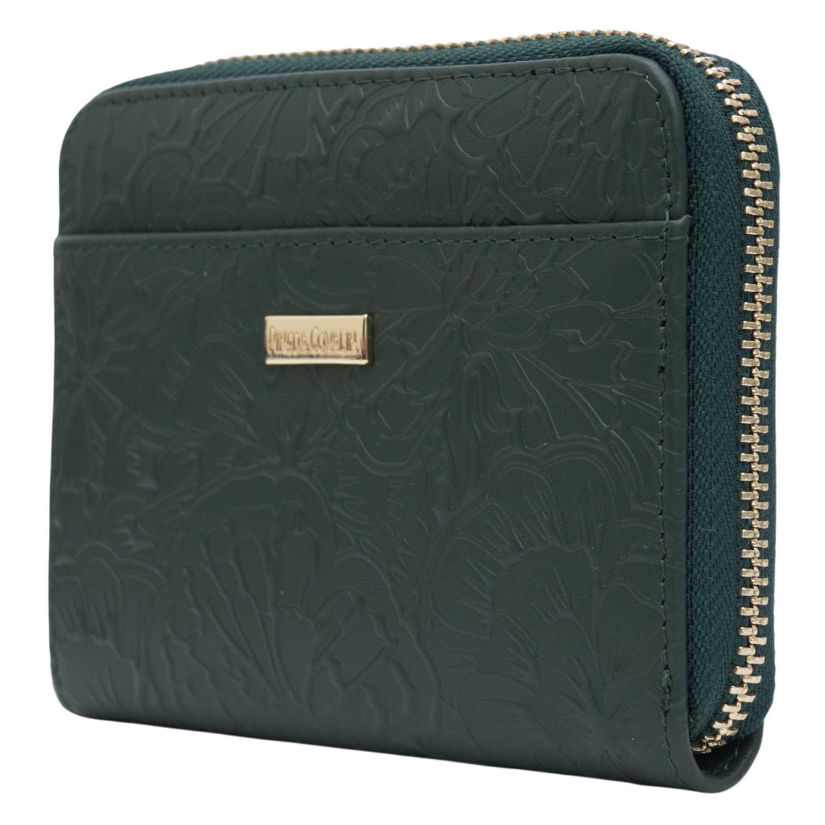 Cartera Chica Piel Grabado Cempasúchil