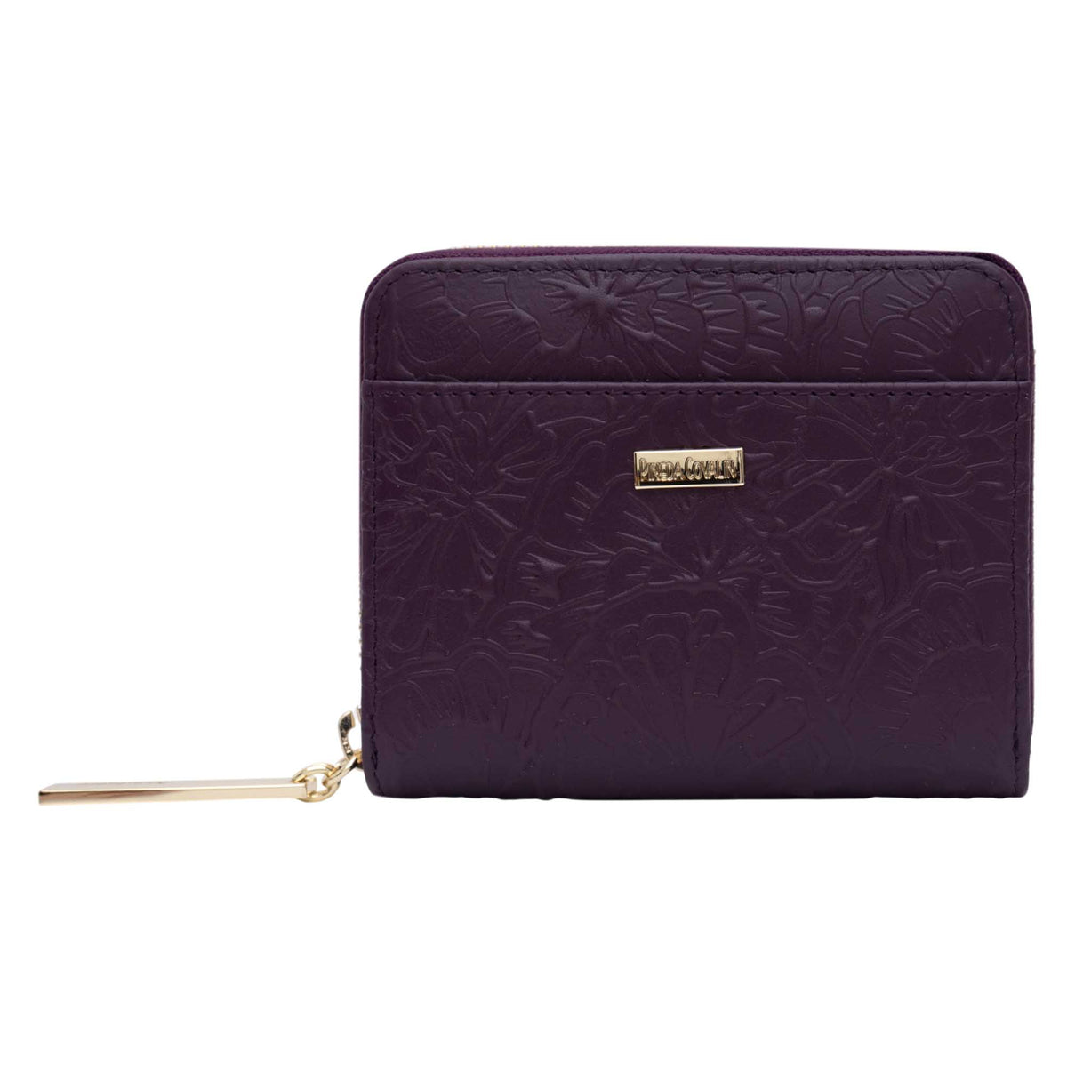 Cartera Chica Piel Grabado Cempasúchil