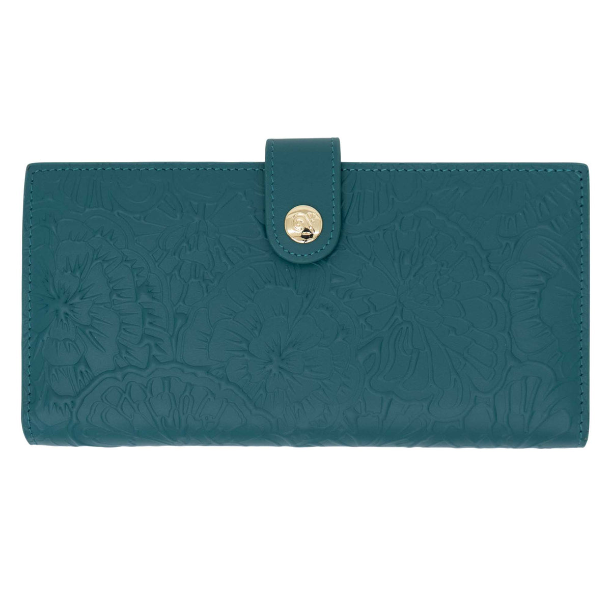 Cartera Grande Xook Piel Grabado Cempasúchil