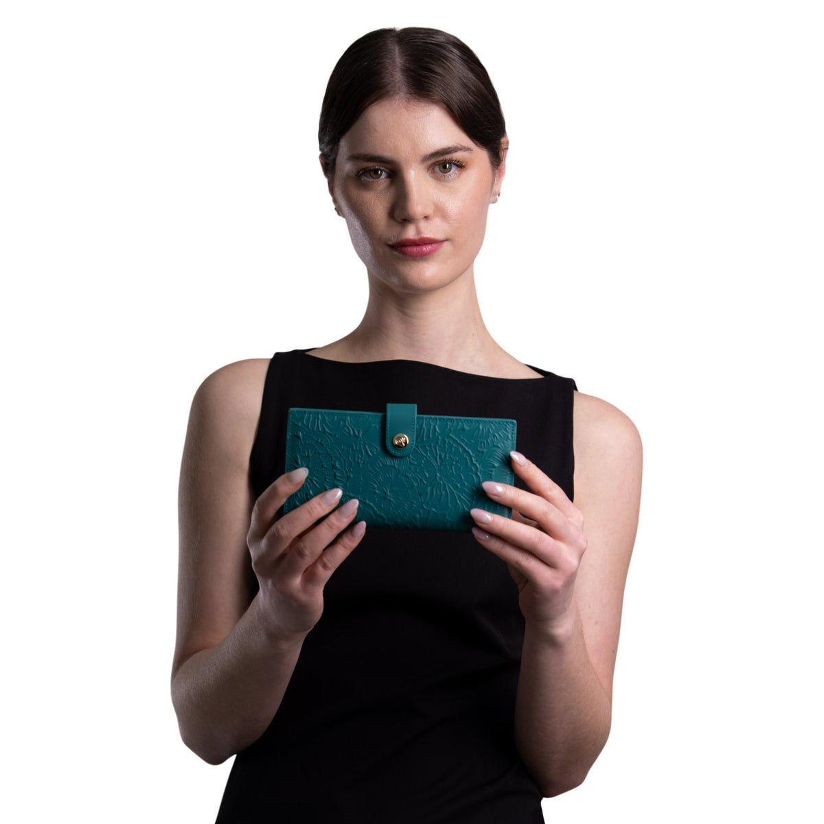 Cartera Grande Xook Piel Grabado Cempasúchil