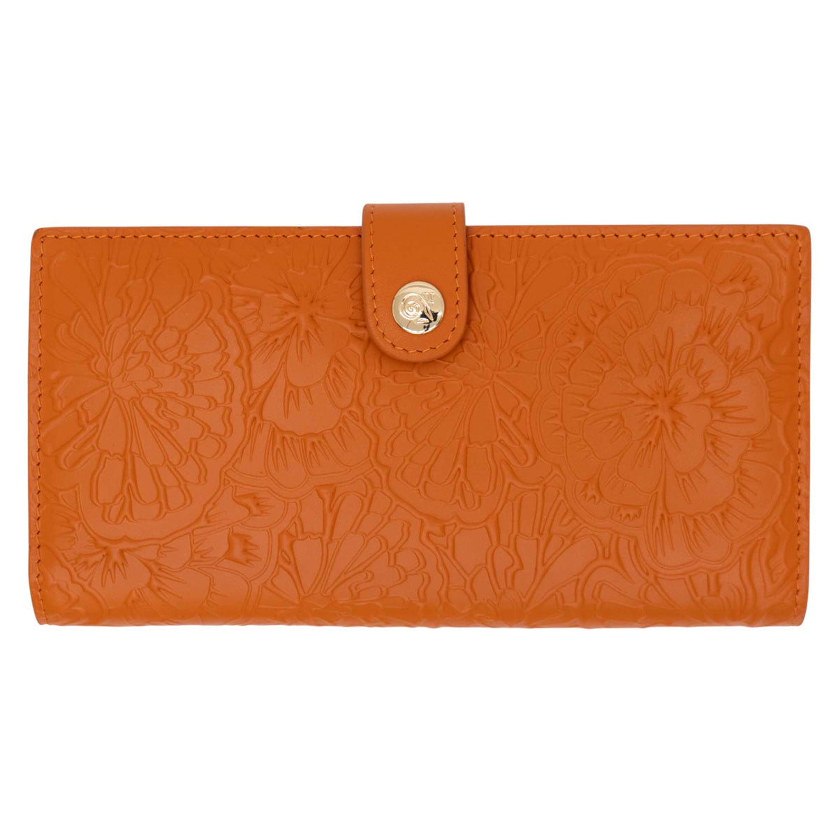 Cartera Grande Xook Piel Grabado Cempasúchil
