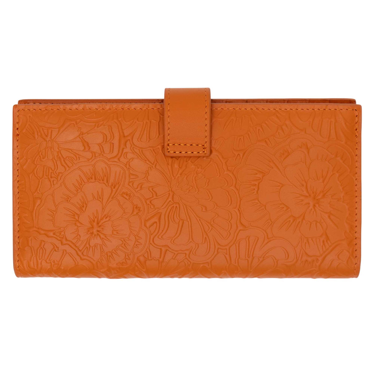 Cartera Grande Xook Piel Grabado Cempasúchil