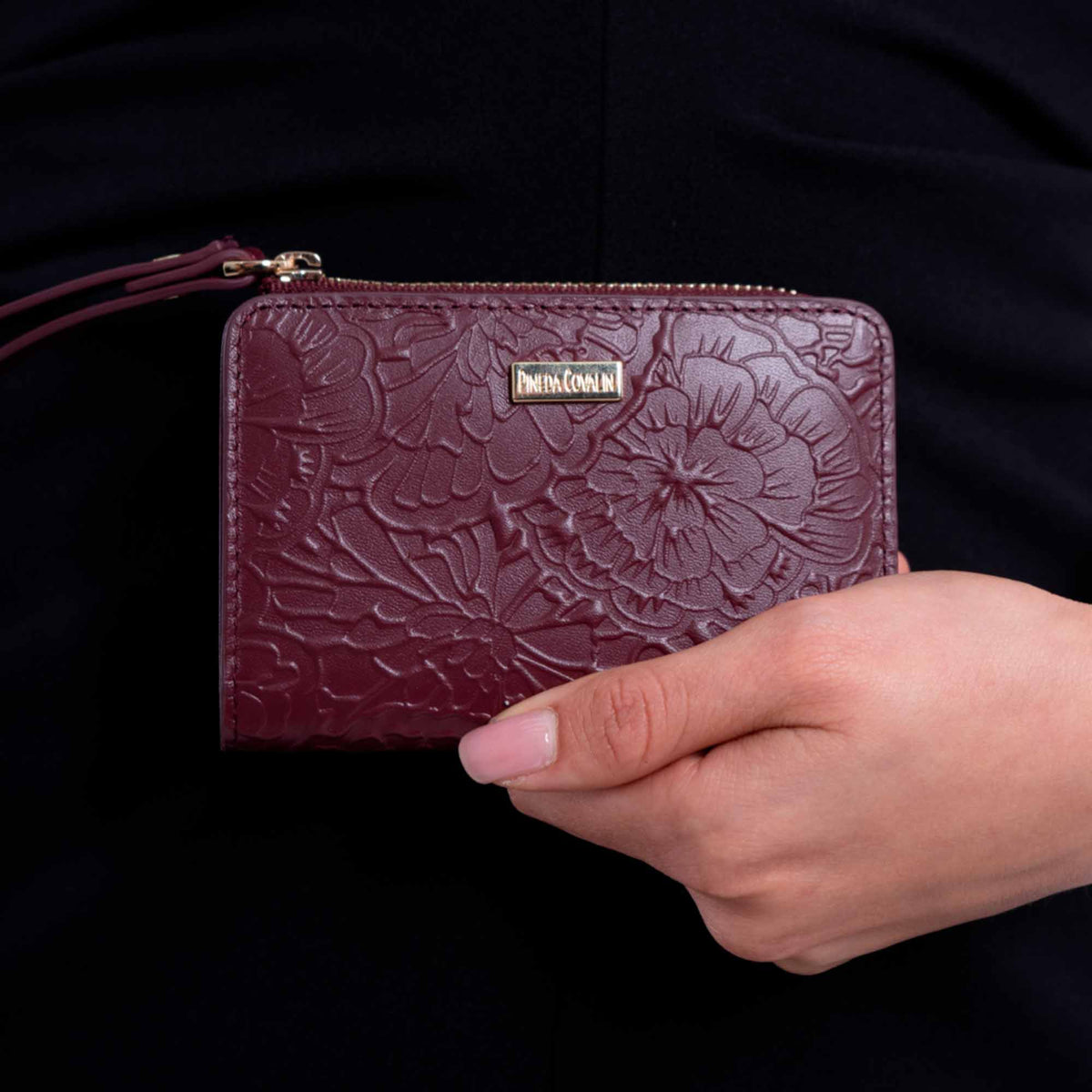 Cartera Naay Piel Pineda Covalin Grabado Cempasúchil