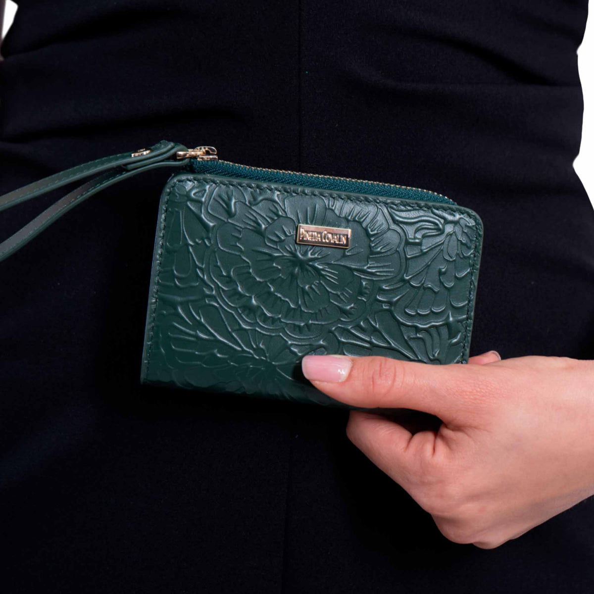 Cartera Naay Piel Pineda Covalin Grabado Cempasúchil
