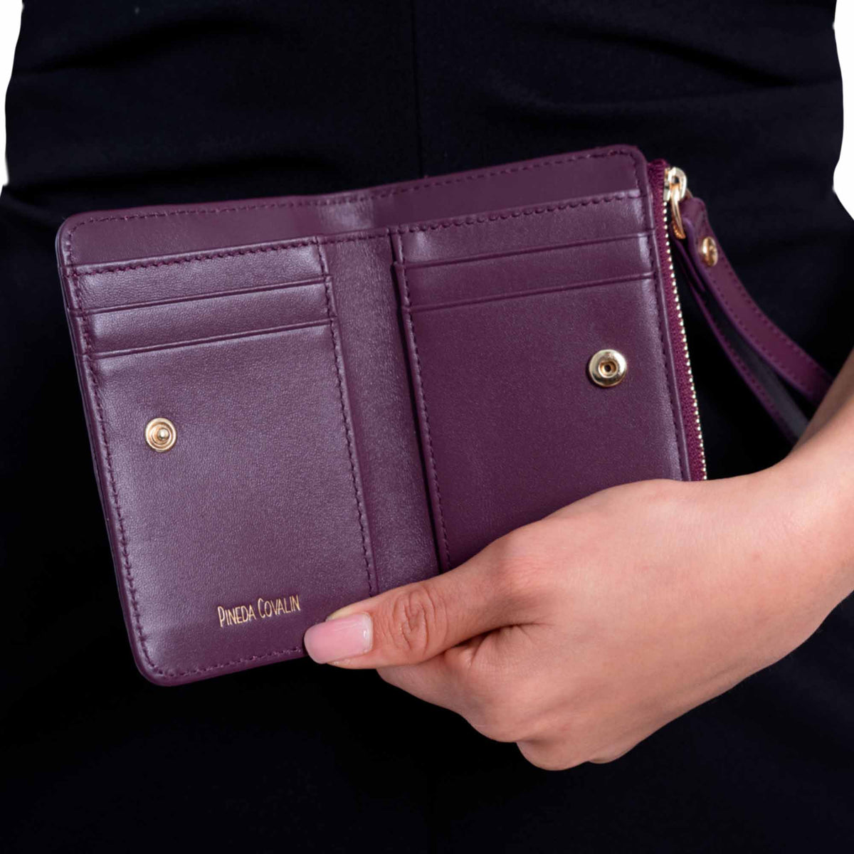 Cartera Naay Piel Pineda Covalin Grabado Cempasúchil