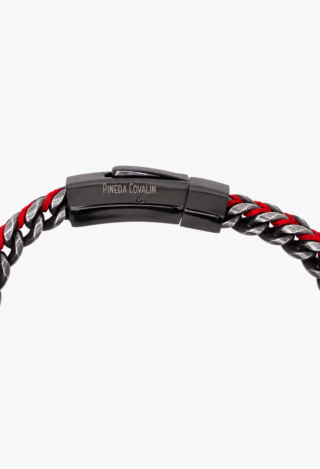 Pulsera Hilo Rojo Acero Broche Negro