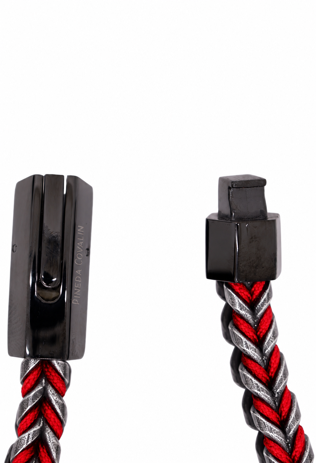 Pulsera Hilo Rojo Acero Broche Negro