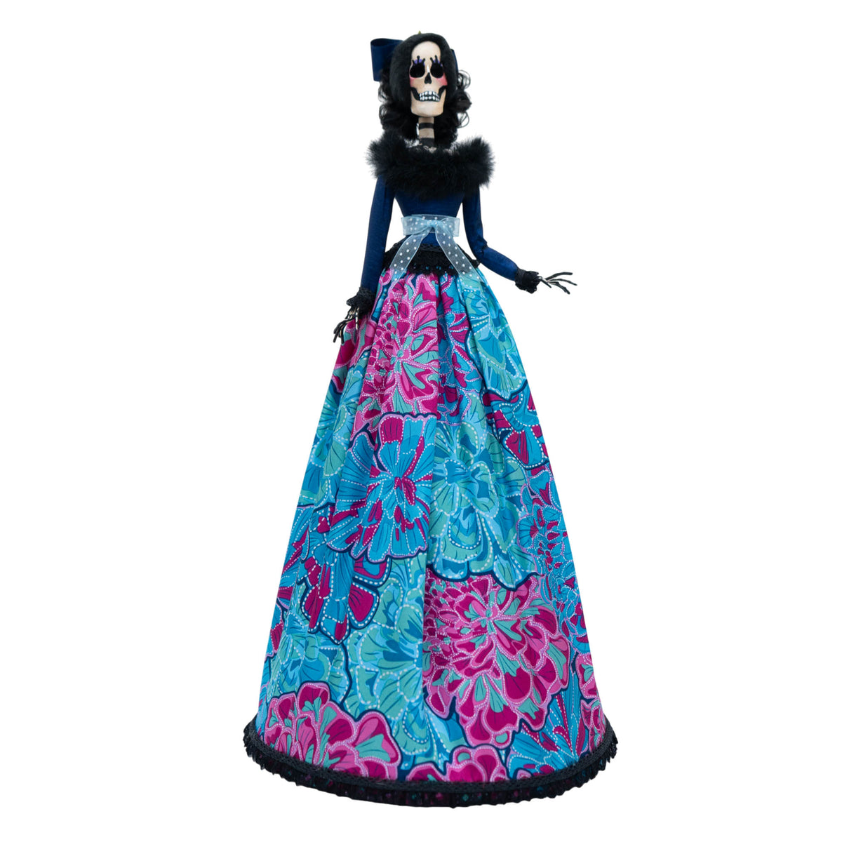 Catrina Cempasúchil Azul Fucsia