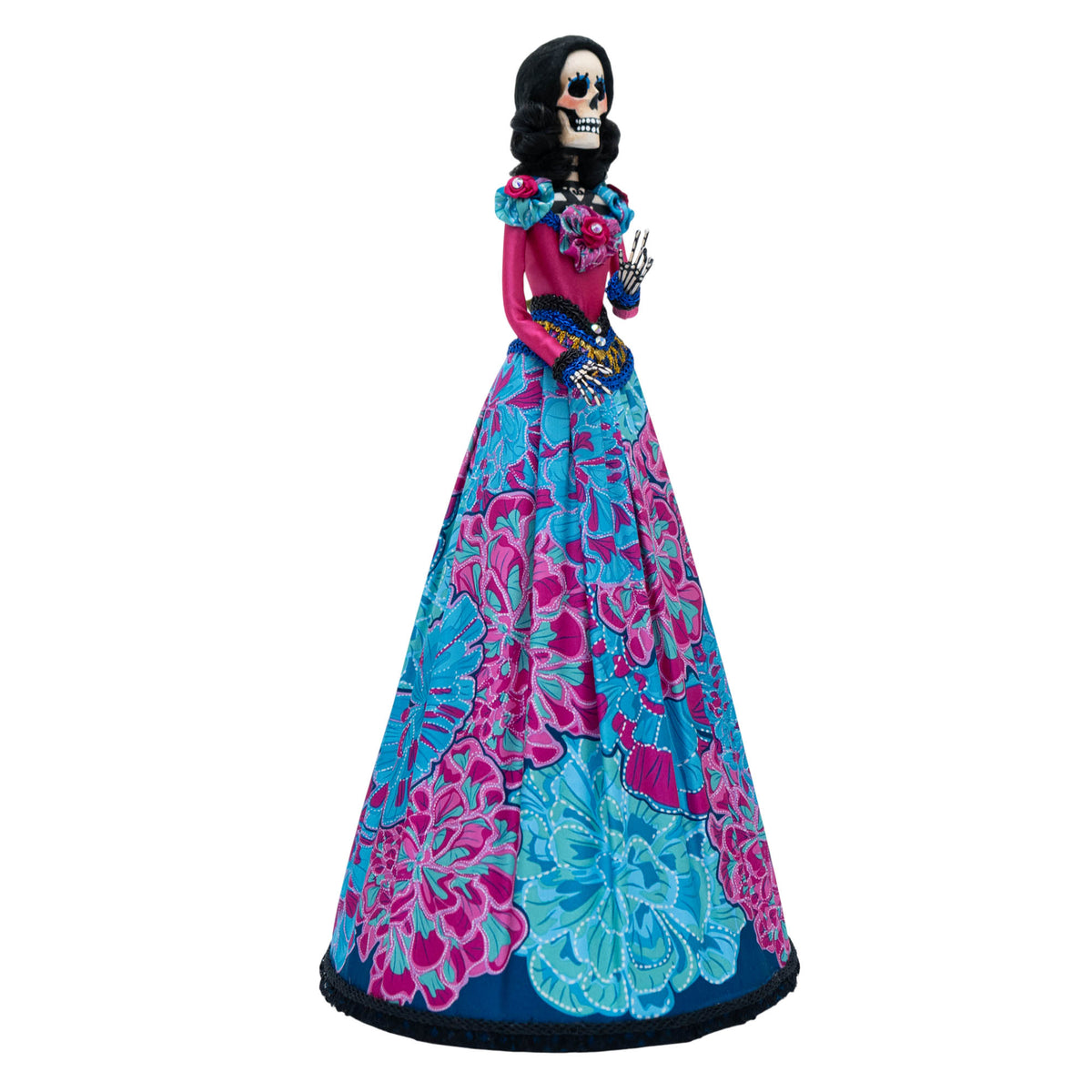 Catrina Cempasúchil Fucsia Azul