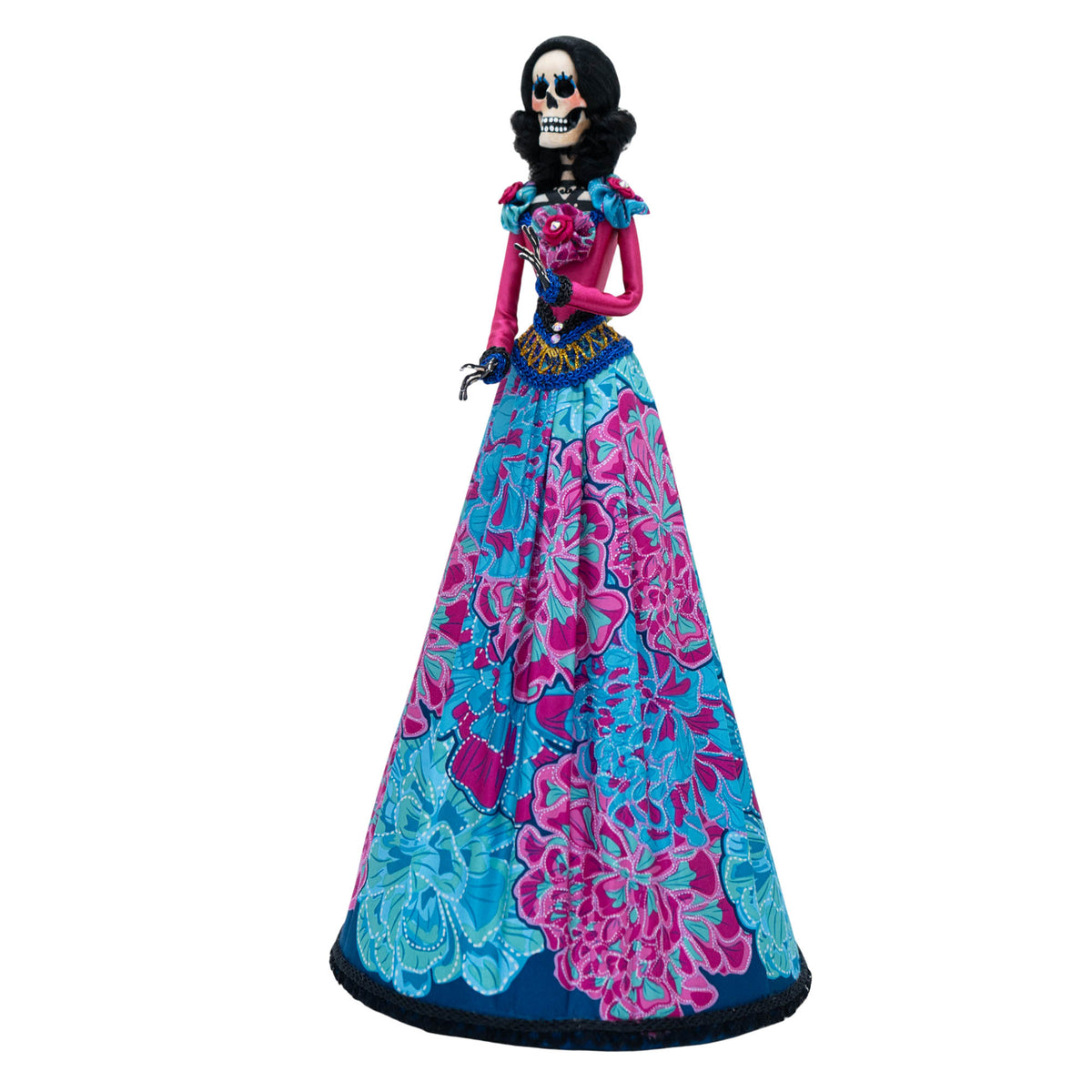 Catrina Cempasúchil Fucsia Azul