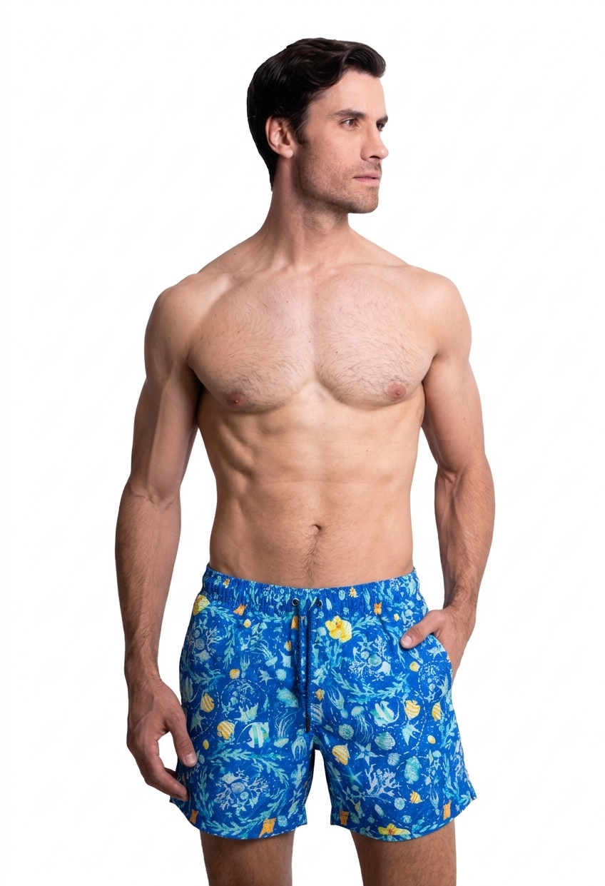 Traje de Baño Amaxtlatl Arrecifes Azul