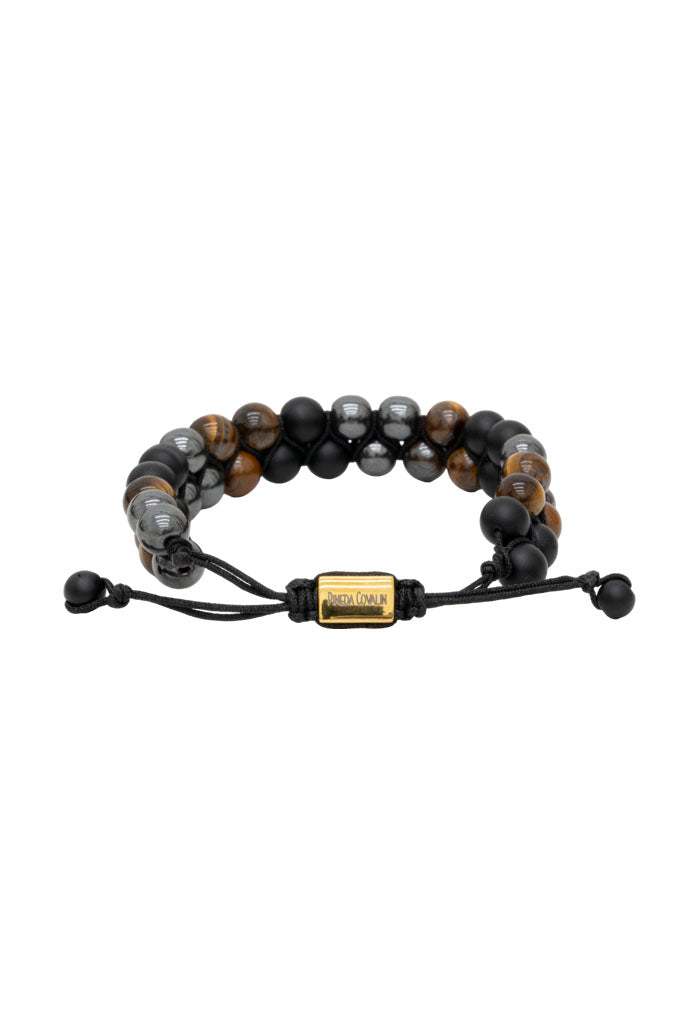 Pulsera Piedras Doble Ojo Tigre