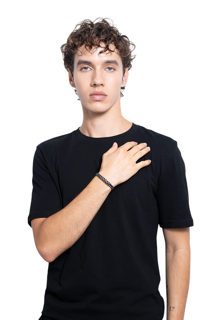Pulsera Negro y Plateado