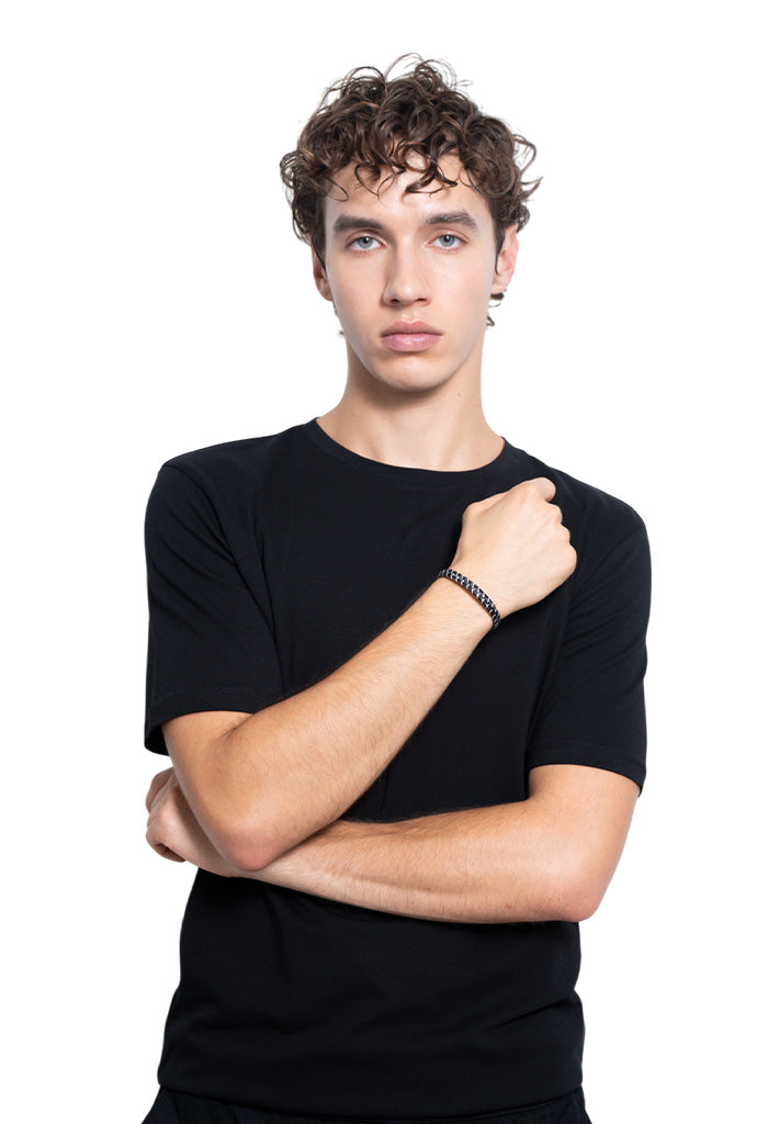 Pulsera Negro y Plateado