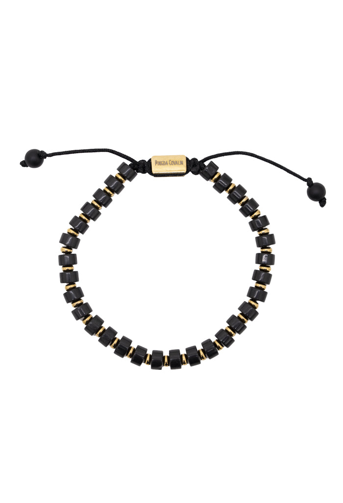 Pulsera Ajustable Ágata Elementos Dorados