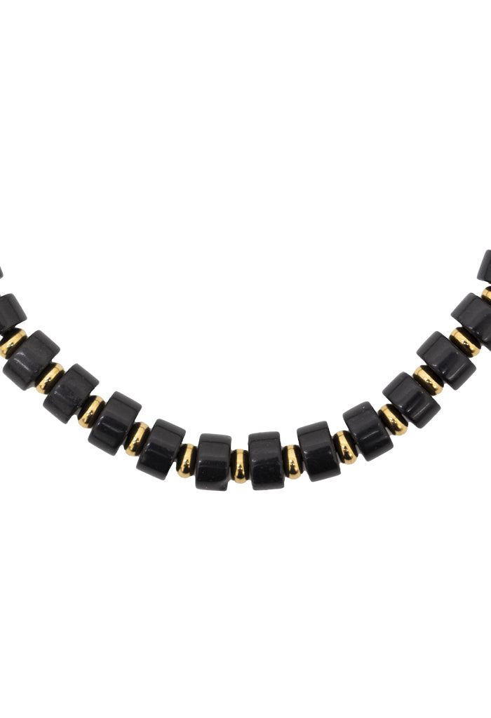 Pulsera Ajustable Ágata Elementos Dorados