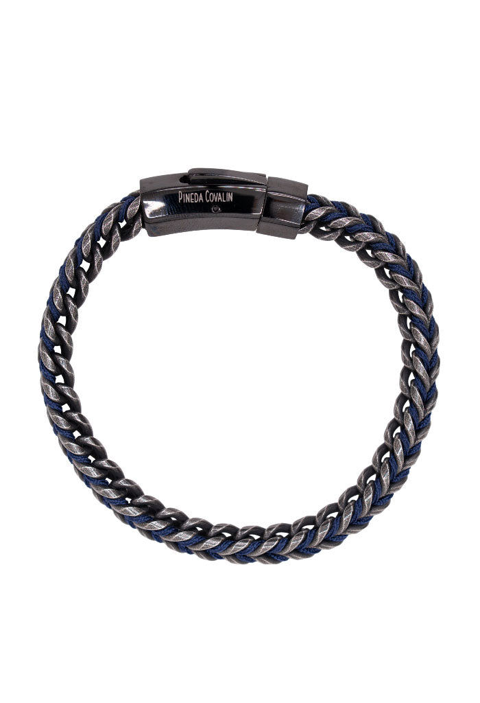 Pulsera Azul Acero Broche Negro