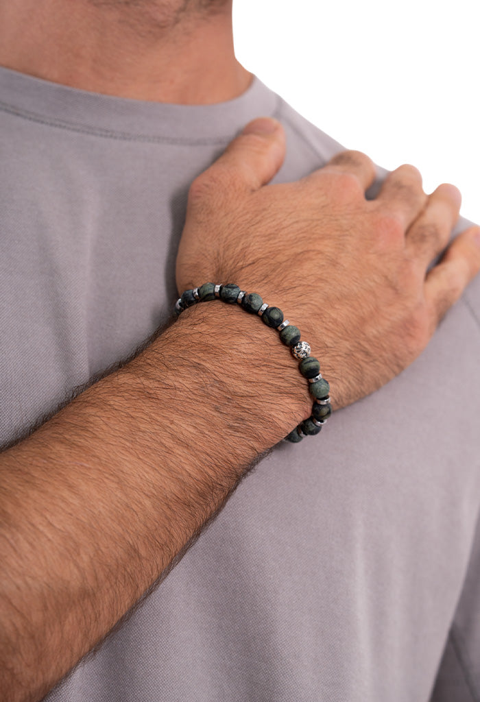 Pulsera Cuatro Jaguares Sur Verde Plata 925