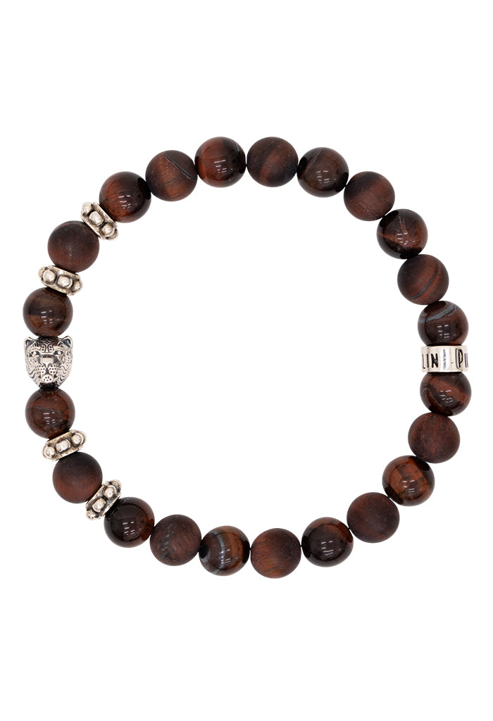 Pulsera Cuatro Jaguares Ojo Tigre Rojo