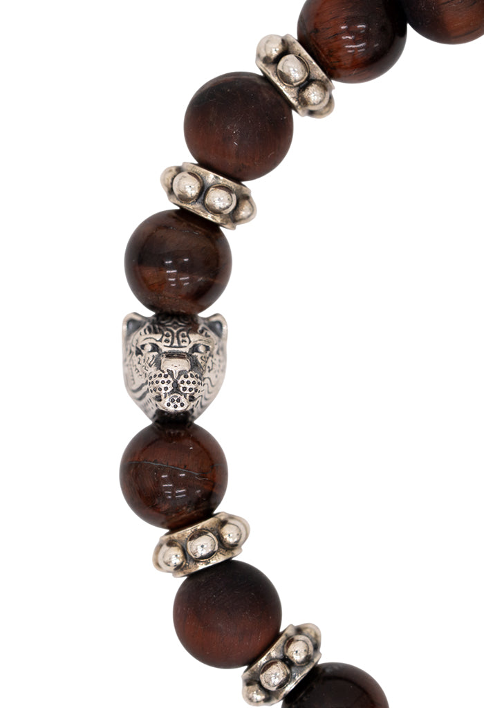 Pulsera Cuatro Jaguares Ojo Tigre Rojo
