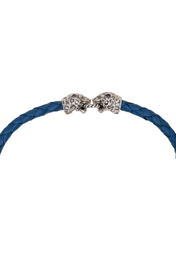 Pulsera Dualidad Kʼiin Akʼab Piel Azul