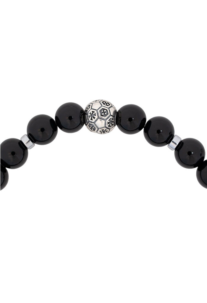 Pulsera Fútbol Plata 925 Latidos Gradas Negro
