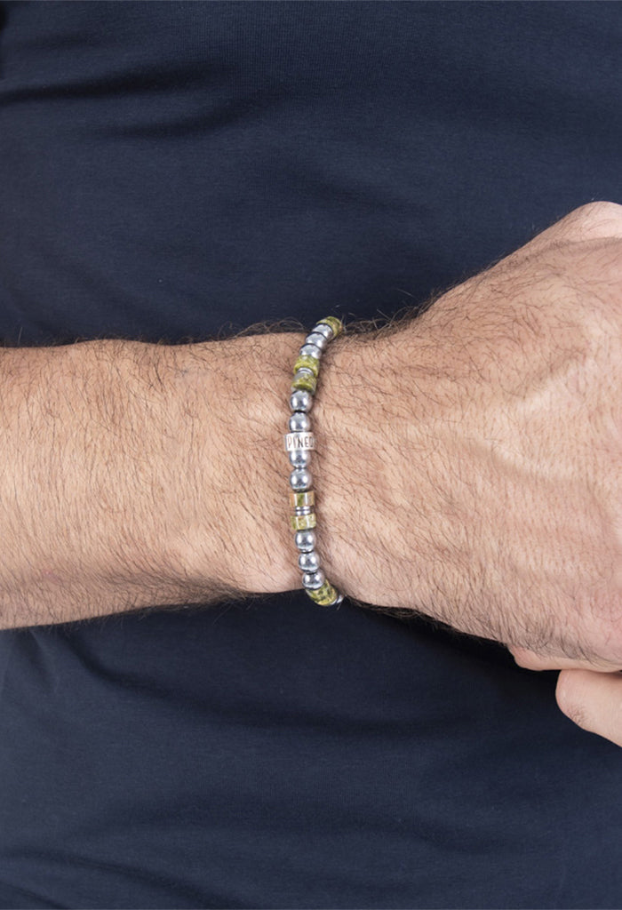 Pulsera Plateada Verde