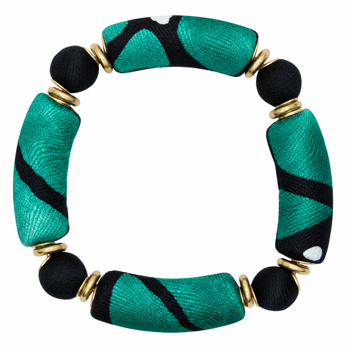 Pulsera Cilindro Seda Mariposa Macro Verde