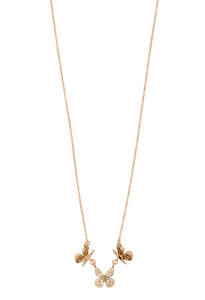 Collar Fini 3 Mariposas Monarcas