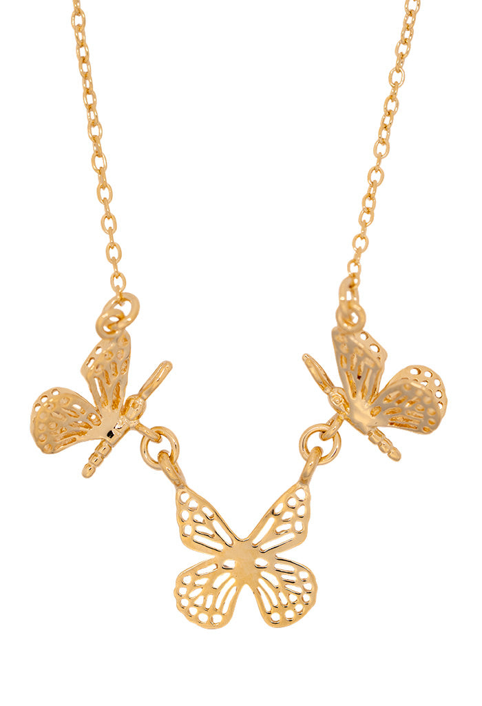 Collar Fini 3 Mariposas Monarcas