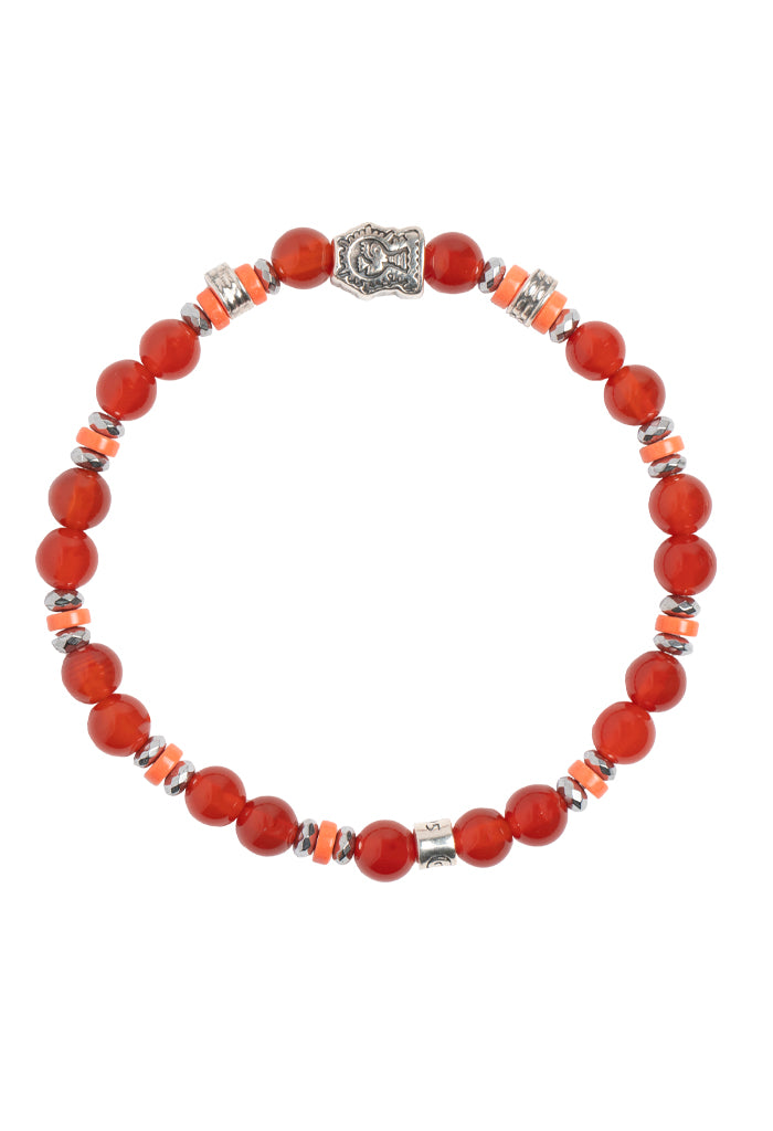 Pulsera Luna Conejo Agata Naranja