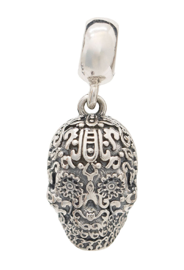 Amuleto para Brazalete Calavera Plata