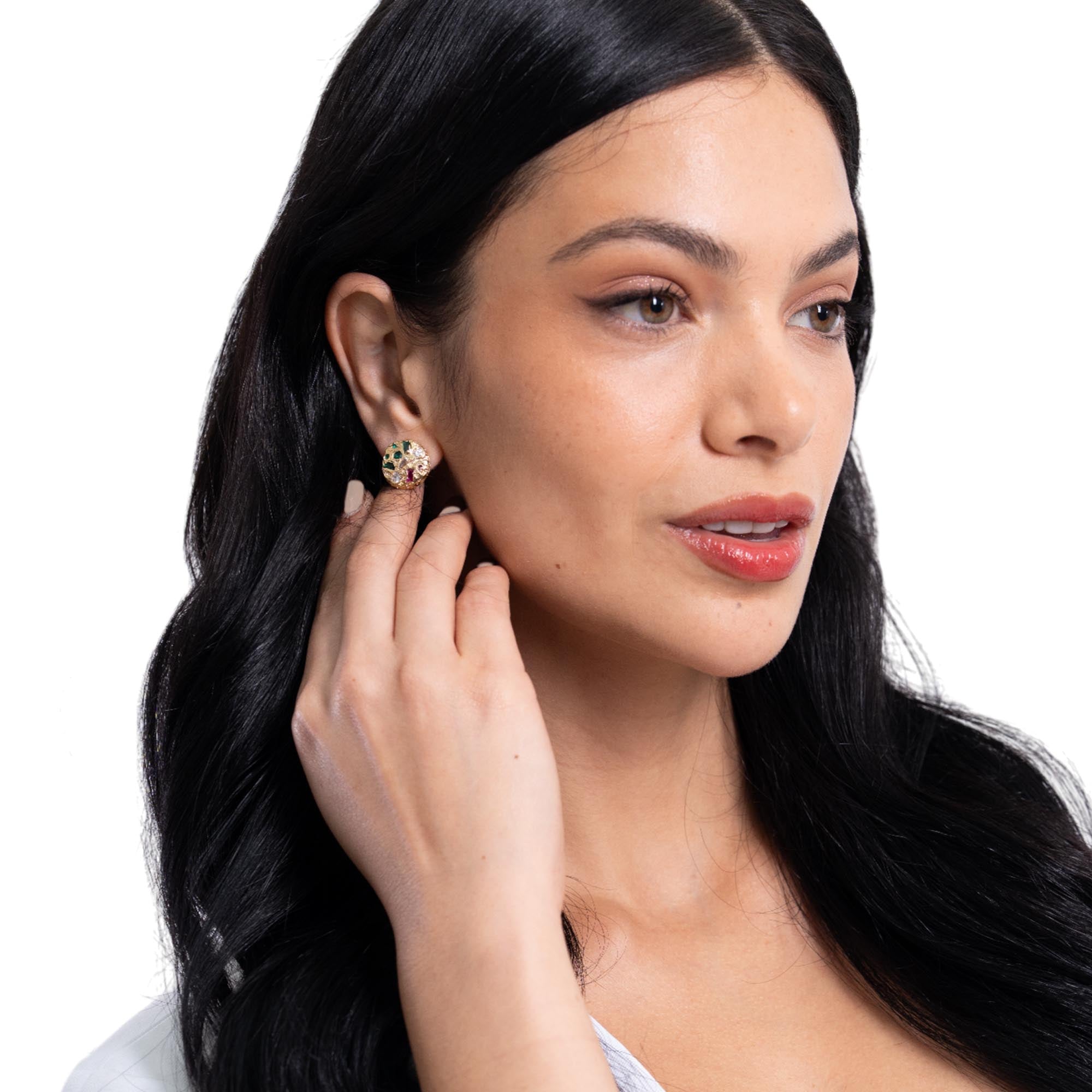 Aretes Circulo con Cristales