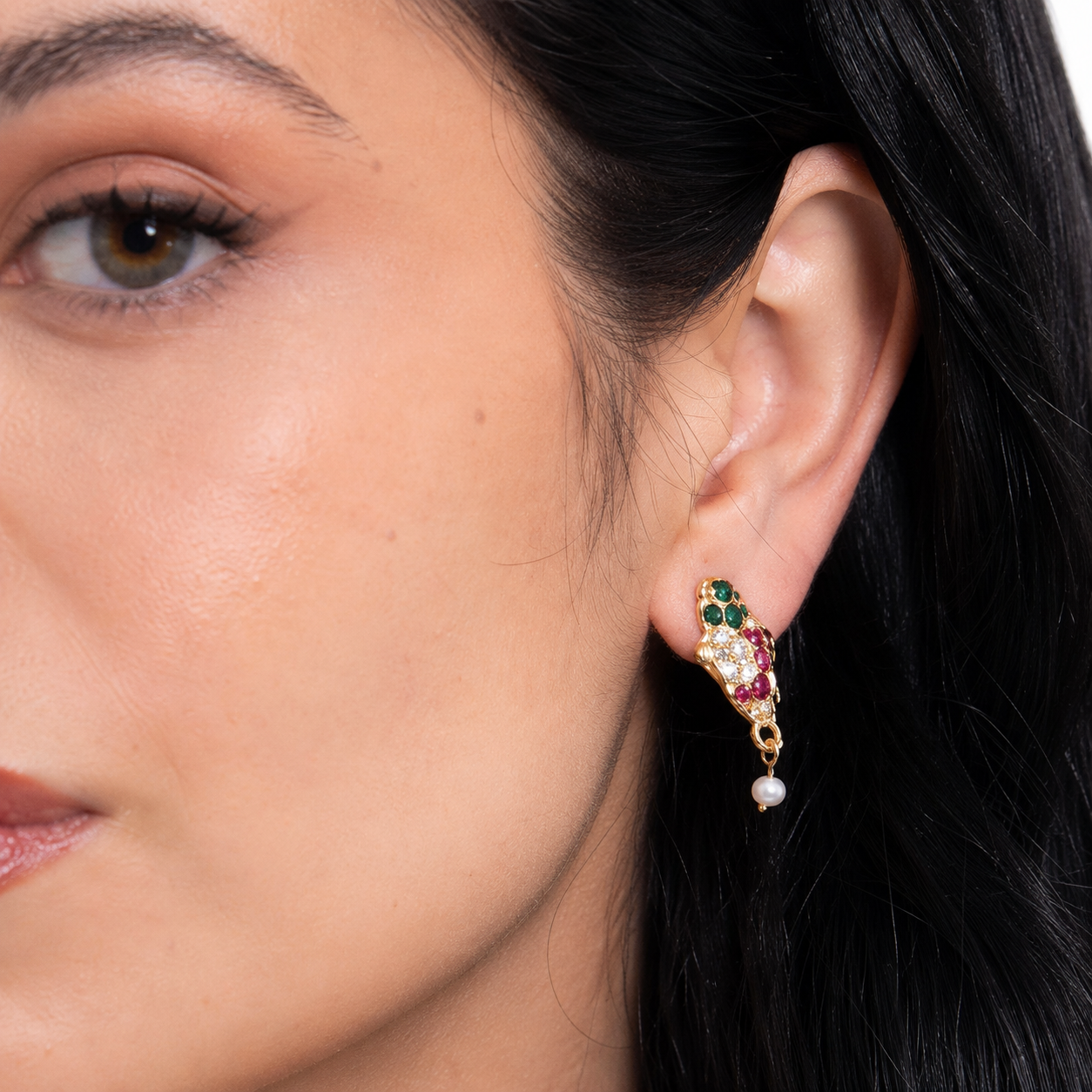 Aretes Cristal y  Perlas