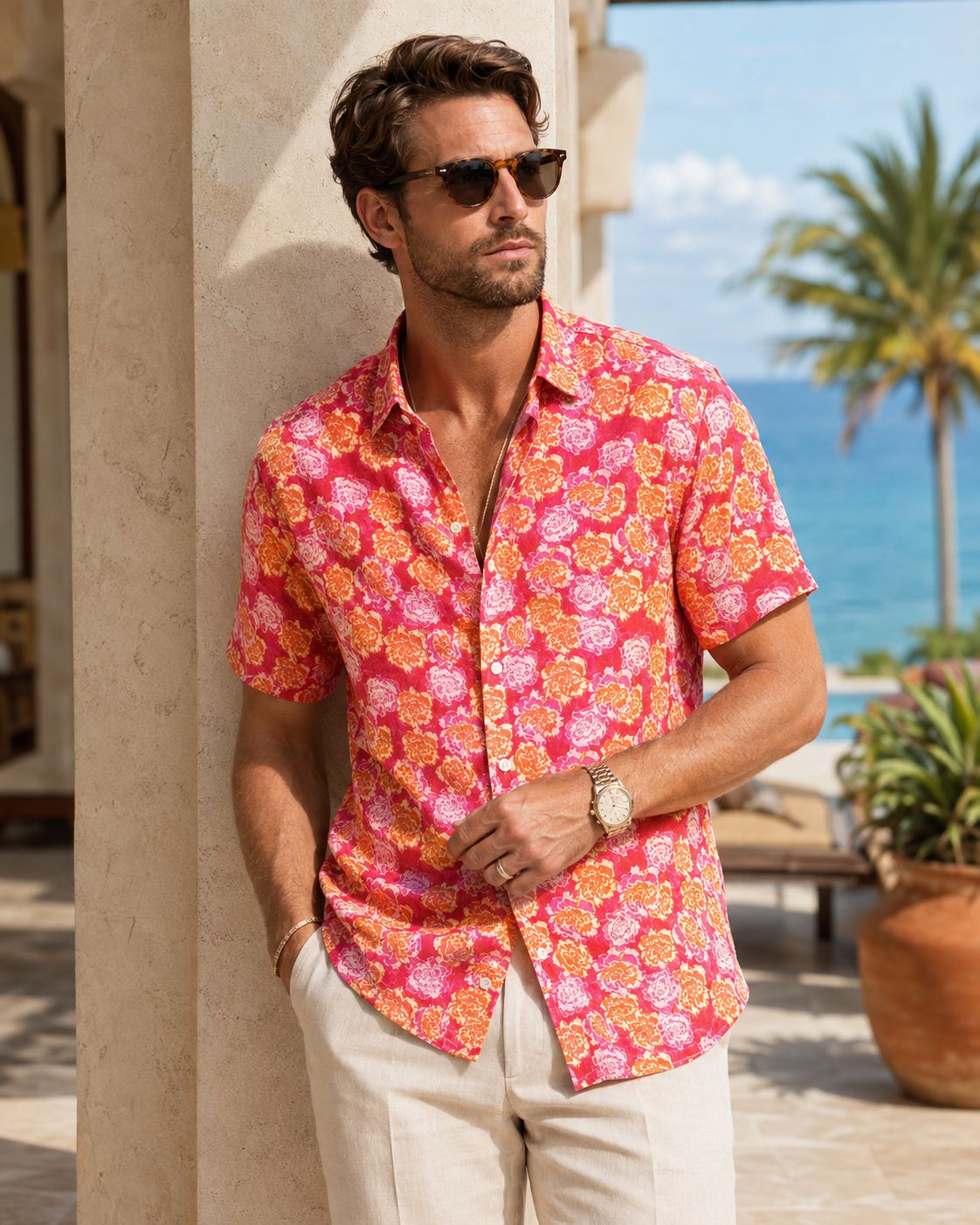 Camisa Cempasúchil Fucsia