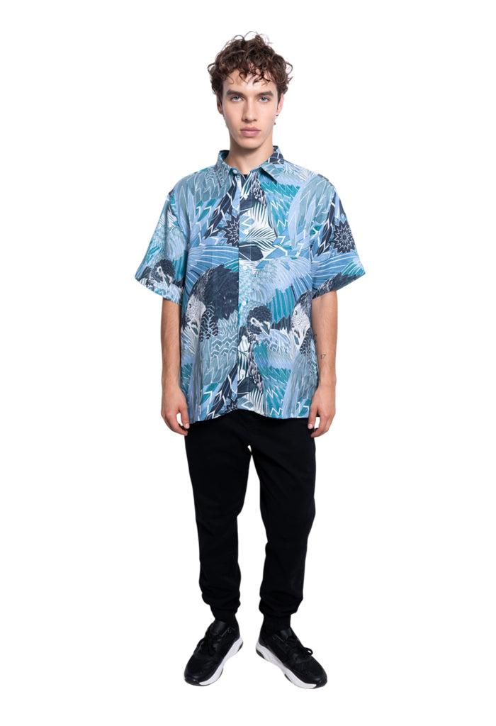Camisa Lino Guacamaya Azul