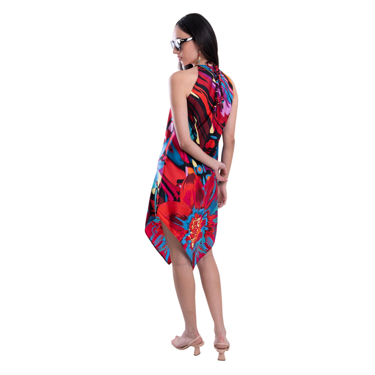 Vestido Largo Arte Efímero Negro Azul