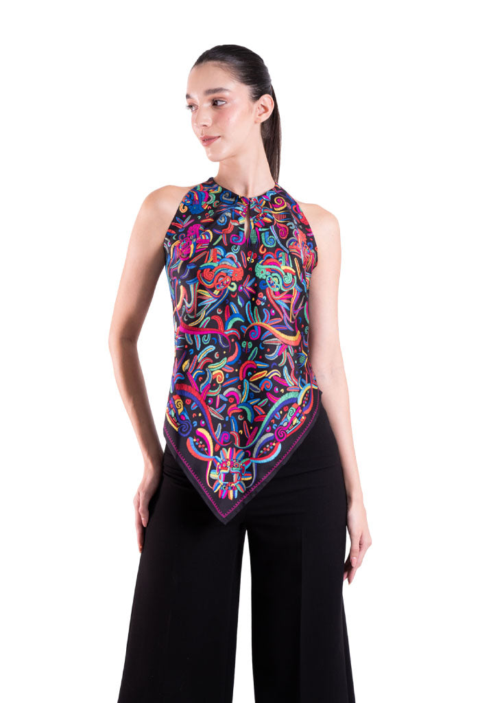 Blusa Cuello Ajustable Quetzalcóatl Original