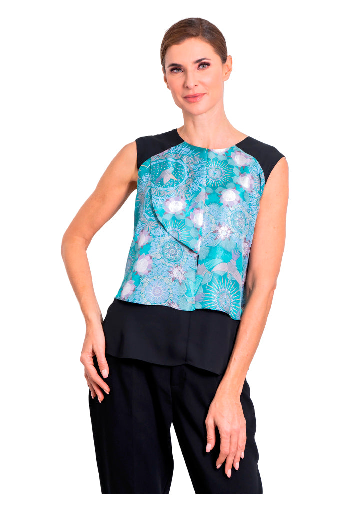 Blusa Pétalos Colibrí Azul